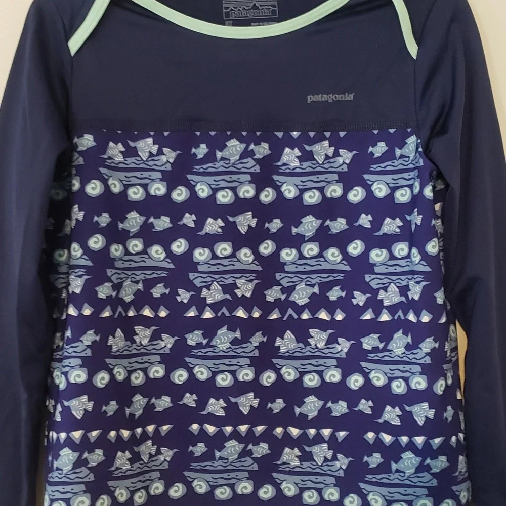Patagonia Baby Little Sol Rashguard Swim Shirt SIZE 5T UPF‎ 50 Beach Unisex Fish